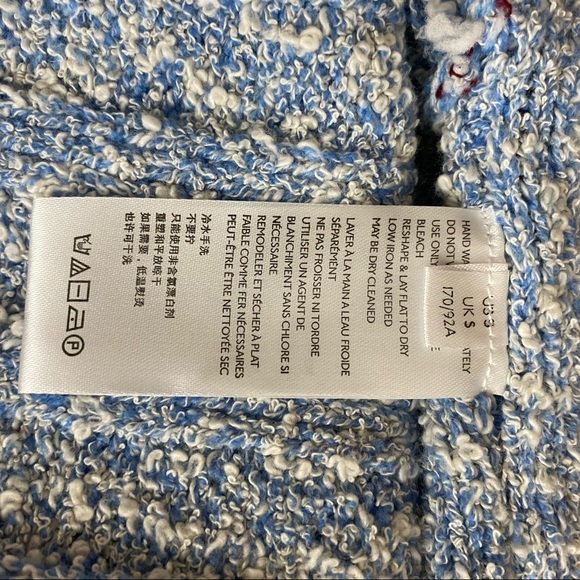 FREE PEOPLE GOOD DAY PULLOVER Slub Knit SWEATER Blue / White Size S|P NWOT - Picture 5 of 7